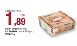 BonpreuEsclat LA FAGEDA logurt orígens natural oferta