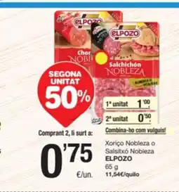 SPAR Fragadis ELPOZO Xoriço Nobleza o Salsitxó Nobleza oferta