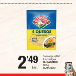 SPAR Fragadis EL CASERIO Formatge ratllat 4 formatges oferta
