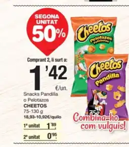 SPAR Fragadis CHEETOS Snacks Pandilla o Pelotazos oferta