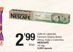 SPAR Fragadis NESCAFÉ Cafè en capsules Farmers Origins Brazil, Africa, India o Colombia oferta