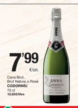 SPAR Fragadis CODORNÍU Cava Brut, Brut Nature o Rosé oferta