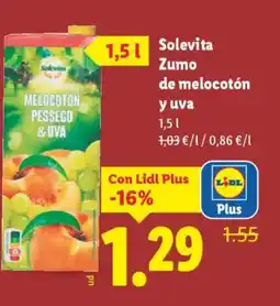 Lidl SOLEVITA Zumo de melocotón yuva oferta