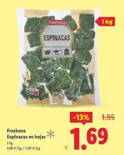 Lidl FRESHONA Espinacas en hojas oferta