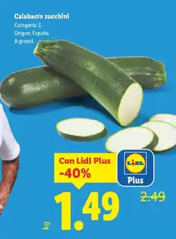 Lidl Calabacín zucchini oferta