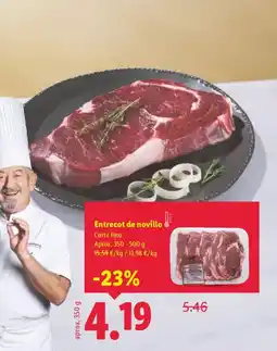 Lidl Entrecot de novillo oferta