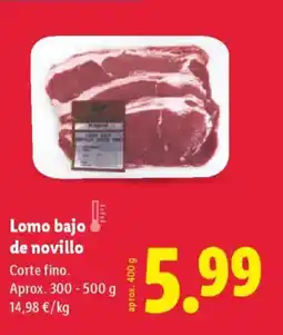 Lidl Lomo bajo de novillo oferta