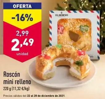 ALDI Roscón Mini Relleno 220 g oferta