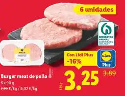 Lidl Burger meat de pollo oferta