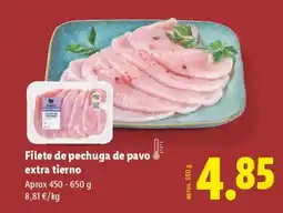Lidl Filete de pechuga de pavo extra tierno oferta