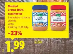 Lidl MARIBEL Crema 100% cacahuetes oferta