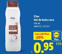 Lidl CIEN Gel de baño coco oferta