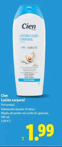 Lidl CIEN Loción corporal oferta