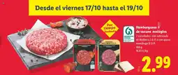 Lidl Hamburguesa de vacuno ecológica oferta