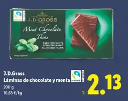 Lidl J.D.GROSS Láminas de chocolate y menta oferta
