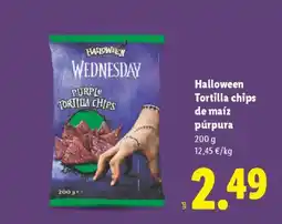 Lidl HALLOWEEN Tortilla chips de maíz púrpura oferta