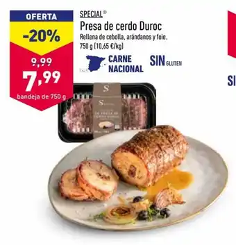 ALDI Presa de Cerdo Duroc 750 g. oferta