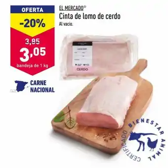 ALDI Cinta de lomo de Cerdo bandeja de 1 kg. oferta