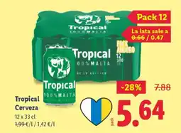 Lidl TROPICAL Cerveza oferta