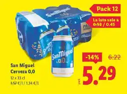 Lidl SAN MIGUEL Cerveza 0,0 oferta