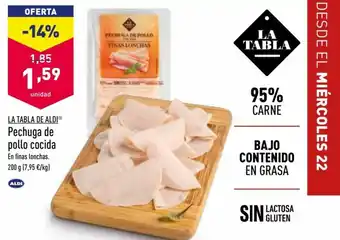 ALDI La Tabla de Aldi Pechuga de Pollo Cocida 200 g oferta
