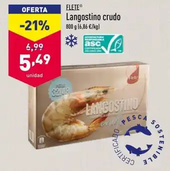 ALDI Flete Langostino Crudo 800 g oferta