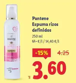 Lidl PANTENE Espuma rizos definidos oferta
