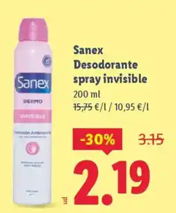 Lidl SANEX Desodorante spray invisible oferta