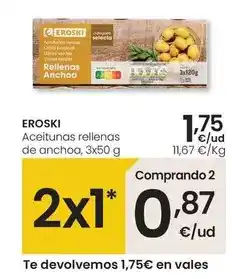Eroski Eroski - aceitunas rellenas de anchoa oferta