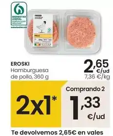 Eroski Eroski - hamburguesa de pollo oferta