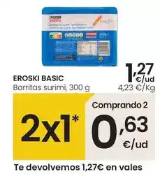 Eroski Eroski basic - barritas surimi oferta