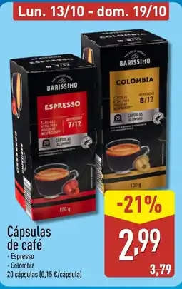 ALDI Cápsulas de café oferta