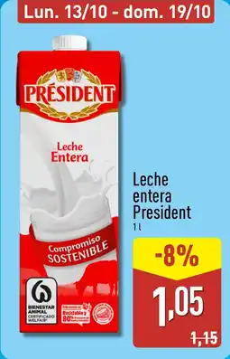 ALDI PRÉSIDENT Leche entera oferta
