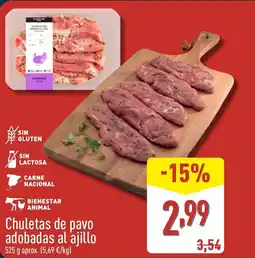 ALDI Chuletas de pavo adobadas al ajillo oferta