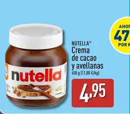ALDI NUTELLA Crema de cacao y avellanas oferta