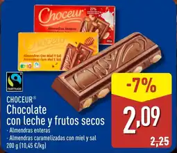 ALDI CHOCEUR Chocolate con leche y frutos secos oferta