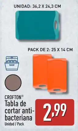 ALDI CROFTON Tabla de cortar anti- bacteriana oferta