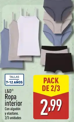 ALDI L&D Ropa interior Con algodón oferta