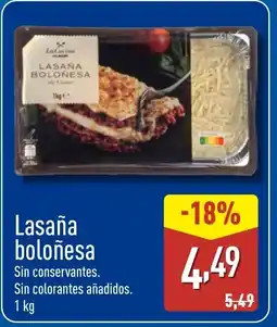 ALDI Lasaña boloñesa oferta