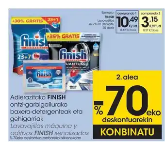 Eroski Finish Adierazitako Ontzi-Garbigailurako Baxera-Detergenteak Eta Gehigarriak oferta
