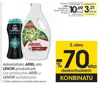 Eroski Ariel Adierazitako Eta Lenor Produktuak oferta