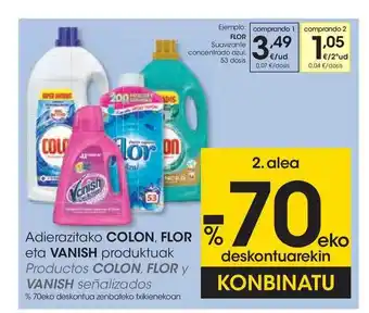 Eroski Colon, Flor Eta Vanish Adierazitako Produktuak oferta