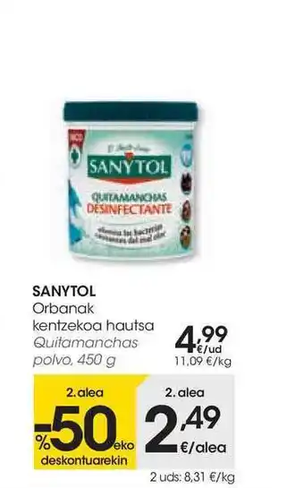 Eroski Sanytol Orbanak Kentzekoa Hautsa, 450g oferta