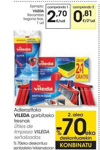 Eroski Adierazitako Vileda Garbitzeko Fresnak oferta