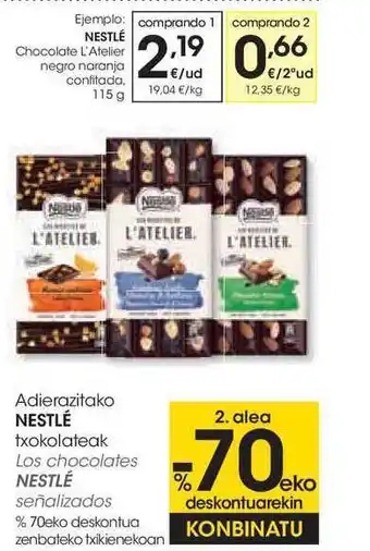 Eroski Nestlé Adierazitako Txokolateak oferta
