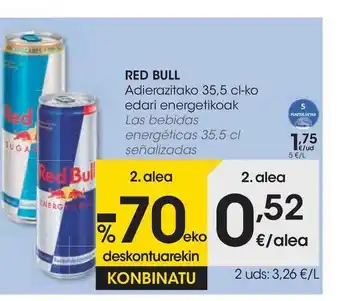 Eroski Red Bull Adierazitako 35,5 cl-Ko Edari Energetikoak oferta