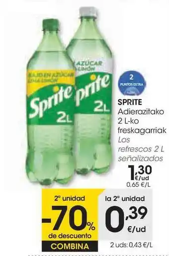 Eroski Sprite Adierazitako 2 L-Ko Freskagarriak oferta