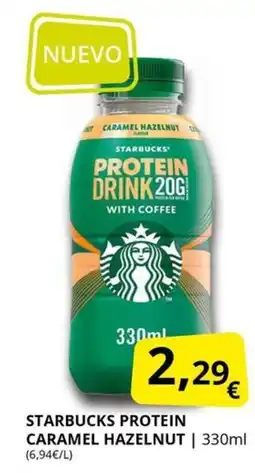 Supermercados MAS STARBUCKS Protein caramel hazelnut oferta
