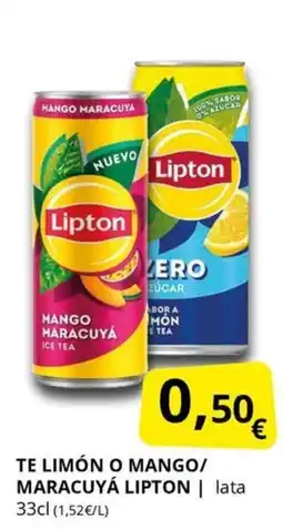 Supermercados MAS LIPTON Te limón o mango/ maracuyá oferta