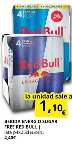 Supermercados MAS RED BULL Bebida energ o sugar free oferta